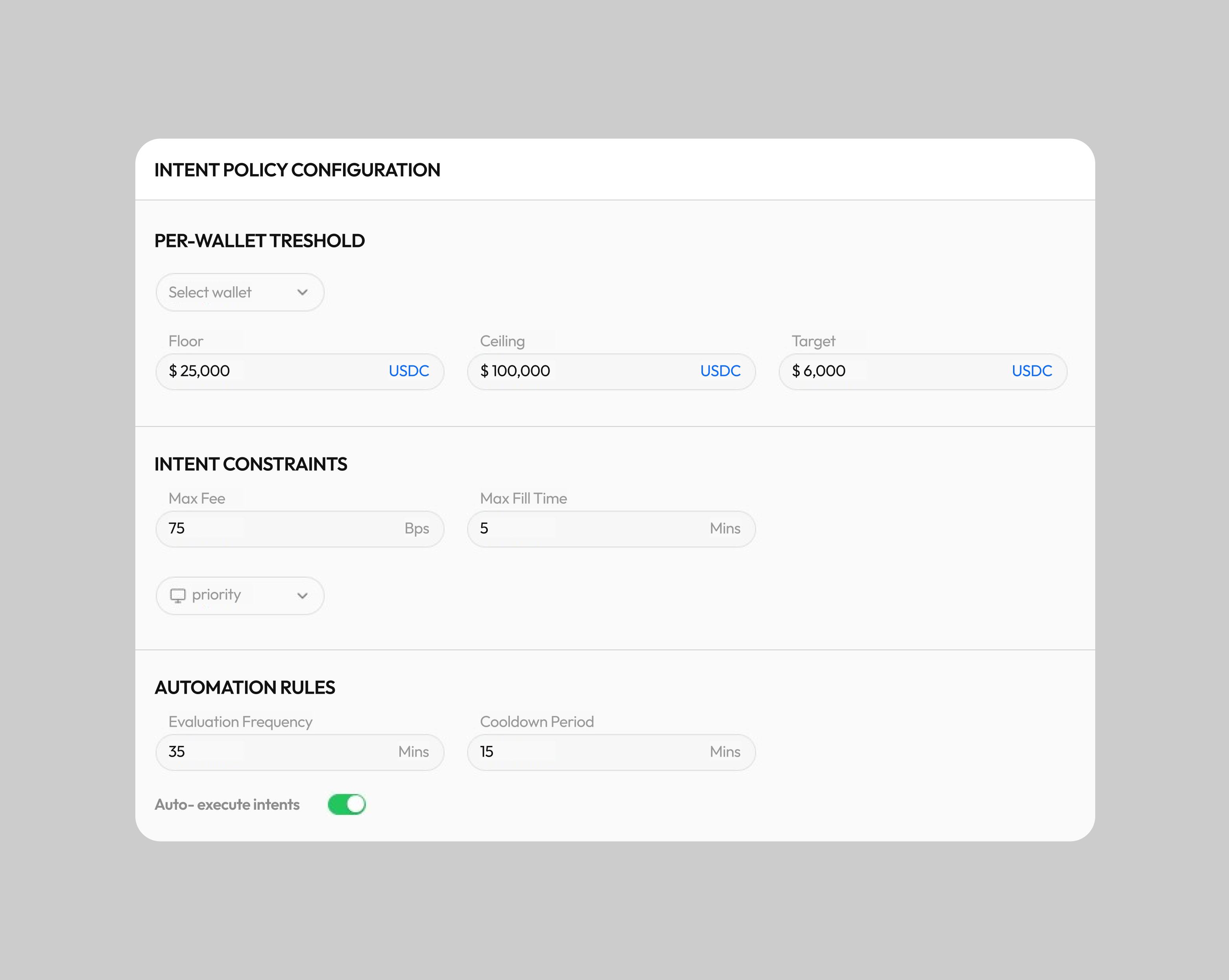 Intent Policy Configuration Widget Design
